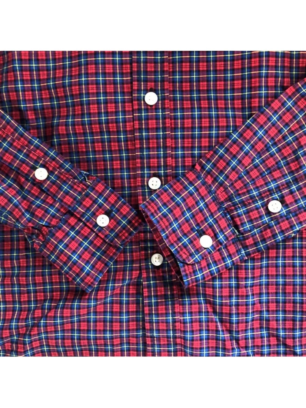 Ralph Lauren Red Plaid Oxford Long Sleeve Button Down Medium 10-12